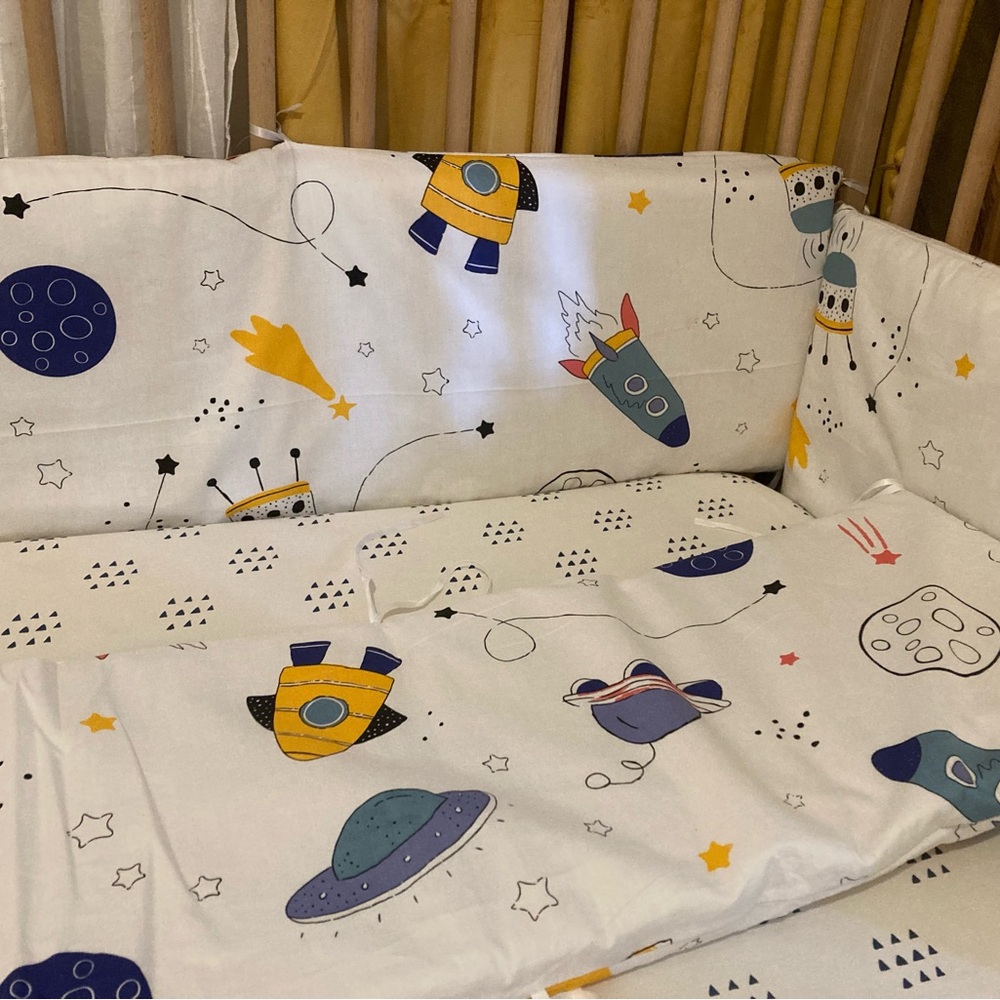 Space Theme Toddler Crib Liner Set - Picture 5 of 6